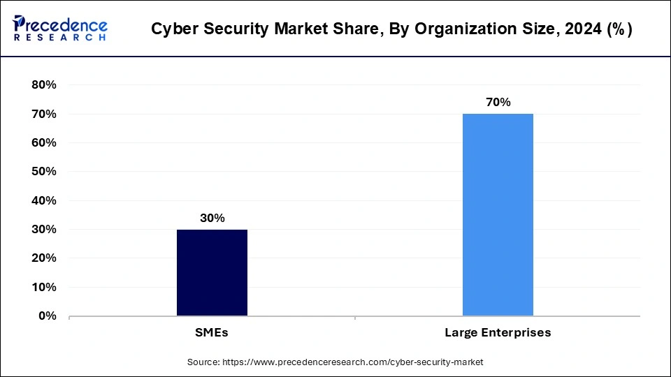 Cyber Security Market Share, By Organization Size, 2024 (%)